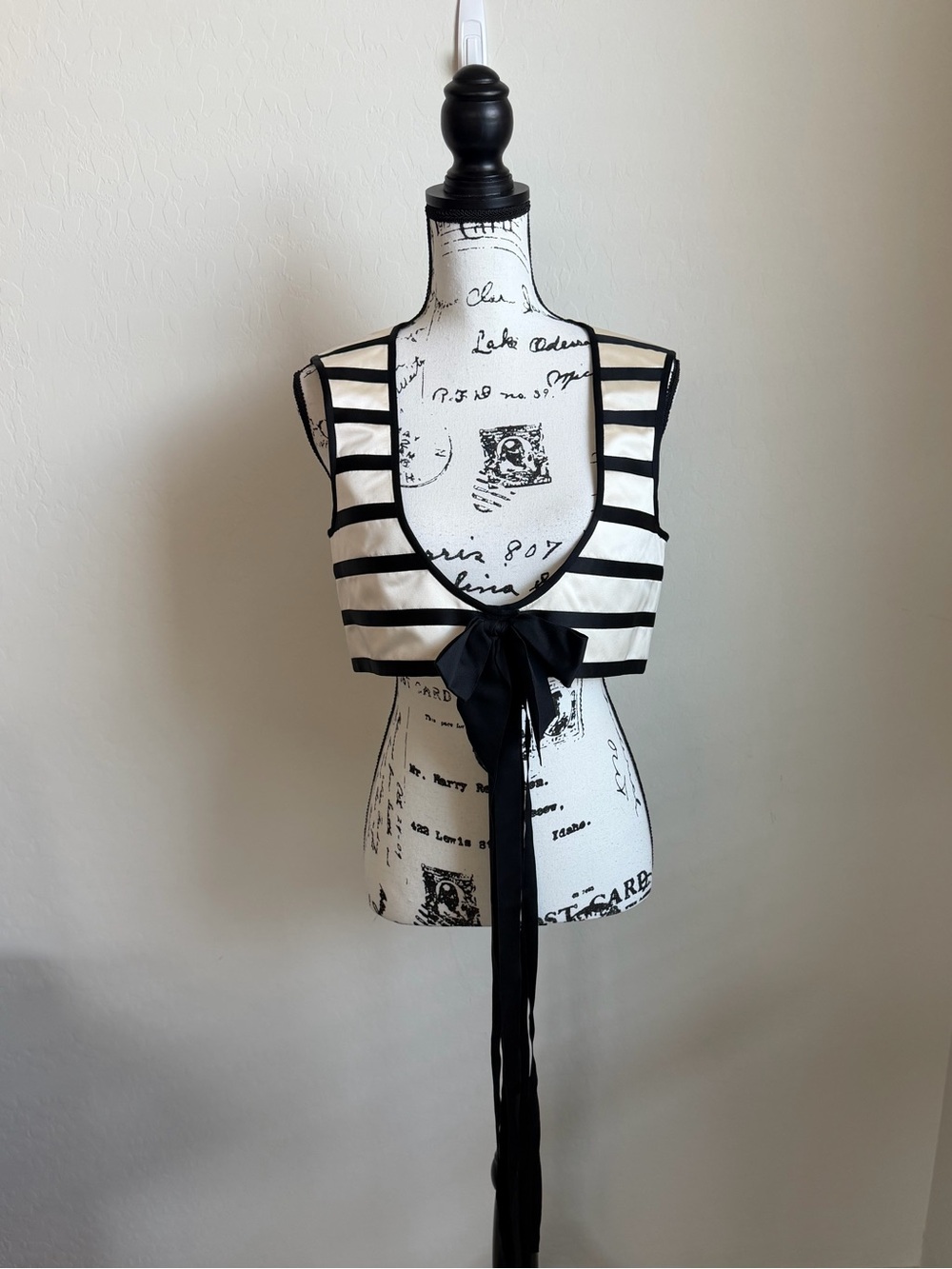 Vintage Chanel Black/White Striped Vest Sz. EU 38